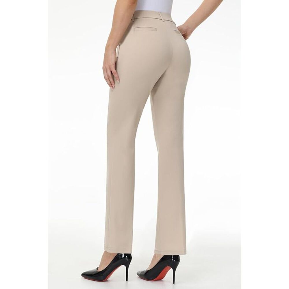 Stretchy Straight Leg Dress Work Khaki Pants, Size 2, 22J-197B005